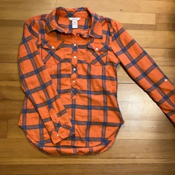 Sundance Flannel, orange/blue, XS - Picture 1 of 4
